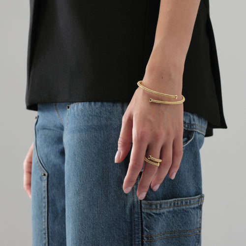 Bracciale Chiodo Dorato UNOAERRE - dettaglio catena coda di topo dorata - CICCO Gioielleria