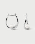 Orecchini cerchio con perla PDPAOLA argento 925 placcatura rodio – vista prodotto