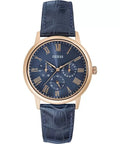 Guess W0496G4 Wafer – Orologio uomo multifunzione IP oro rosa cinturino pelle blu – CICCO Gioielleria