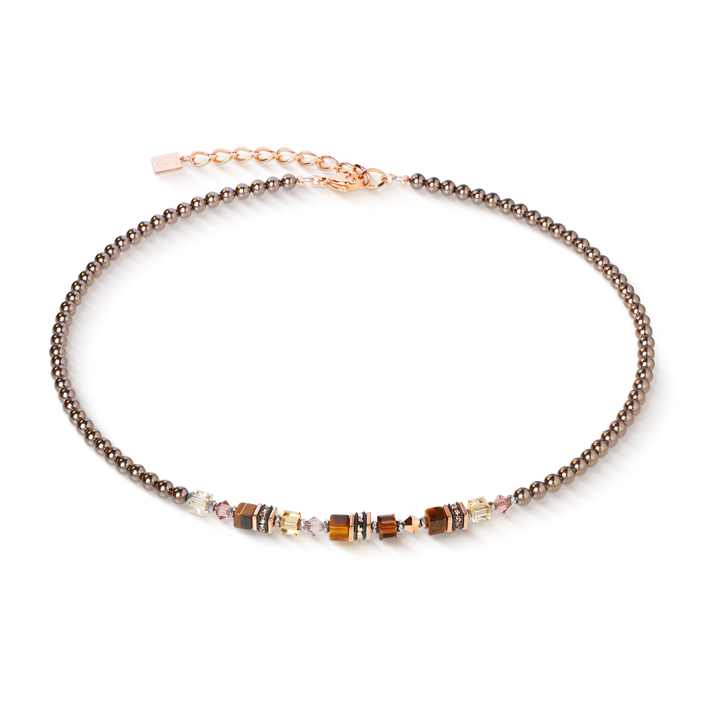 COEUR DE LION - 2103101100 Collana Princess Earth Glow oro rosa-marrone