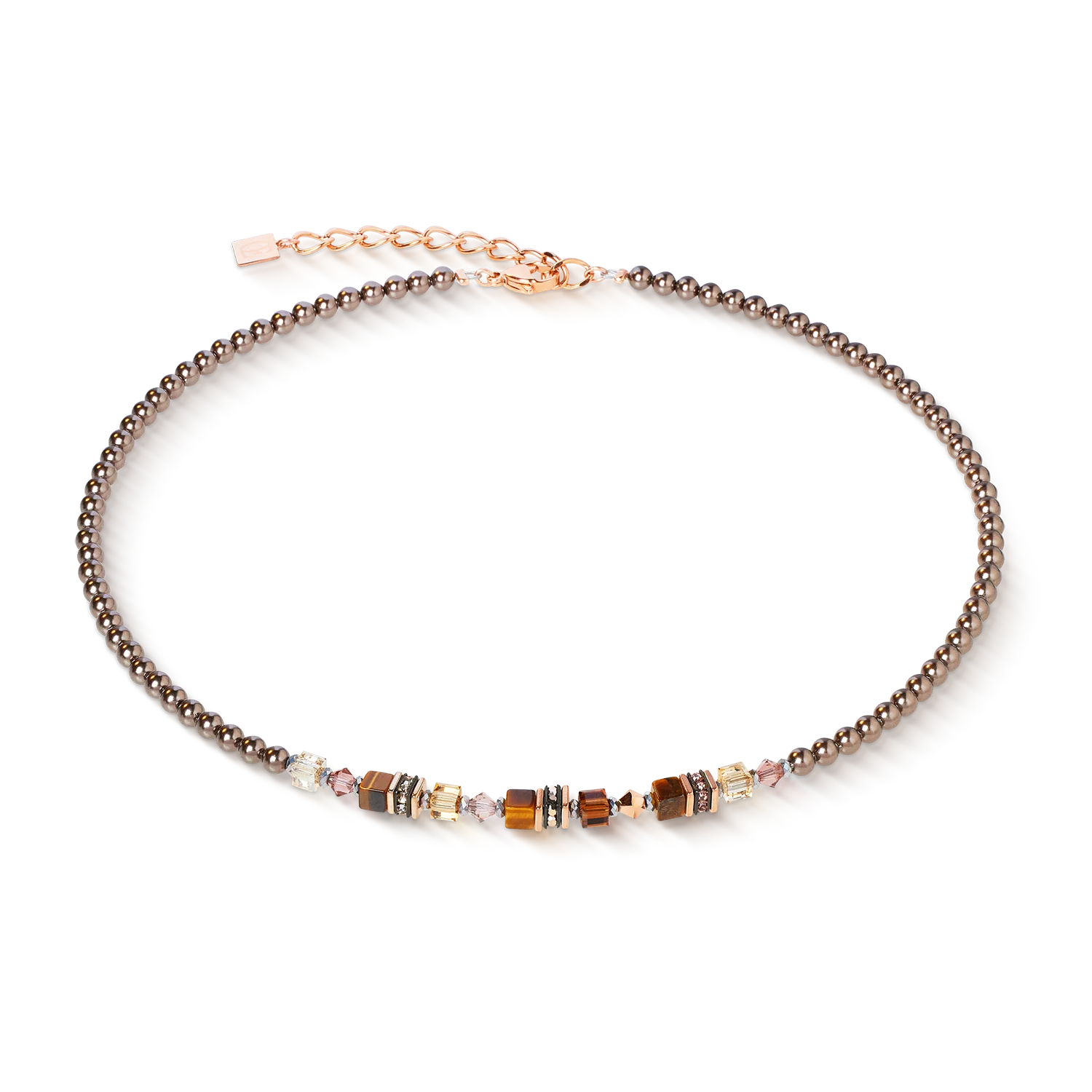 COEUR DE LION - 2103101100 Collana Princess Earth Glow oro rosa-marrone