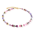 Collana Coeur de Lion GeoCUBE® Iconic Rosa-Lilla – Vista frontale – Cicco Gioielleria