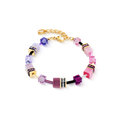Bracciale Coeur de Lion GeoCUBE® Iconic Rosa-Lilla – Vista frontale – Cicco Gioielleria