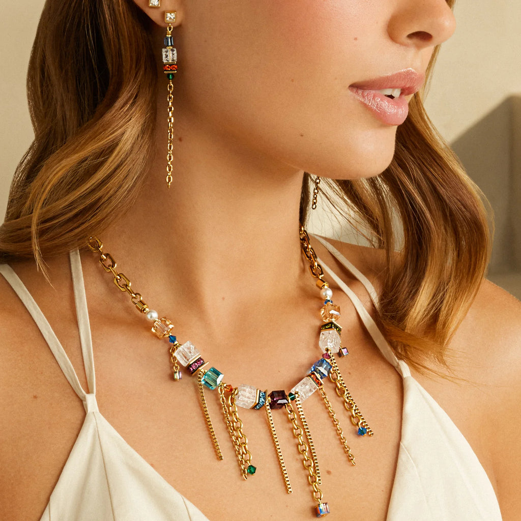 COEUR DE LION - 3020101516 Collana Sunray Cube Couture oro-multicolor