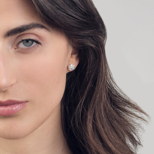 UNOAERRE ARGENTO - 6530 Orecchini in argento con fiori pavé