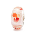 Trollbeads TGLBE-10152 Sogno Rosa – Bead in vetro di Murano con motivi floreali rosa e arancio