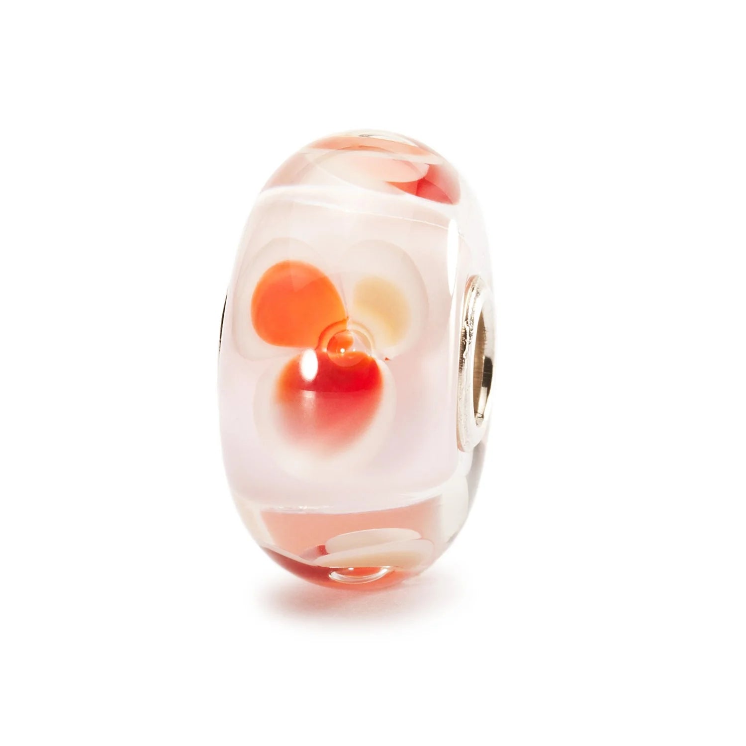 Trollbeads TGLBE-10152 Sogno Rosa – Bead in vetro di Murano con motivi floreali rosa e arancio