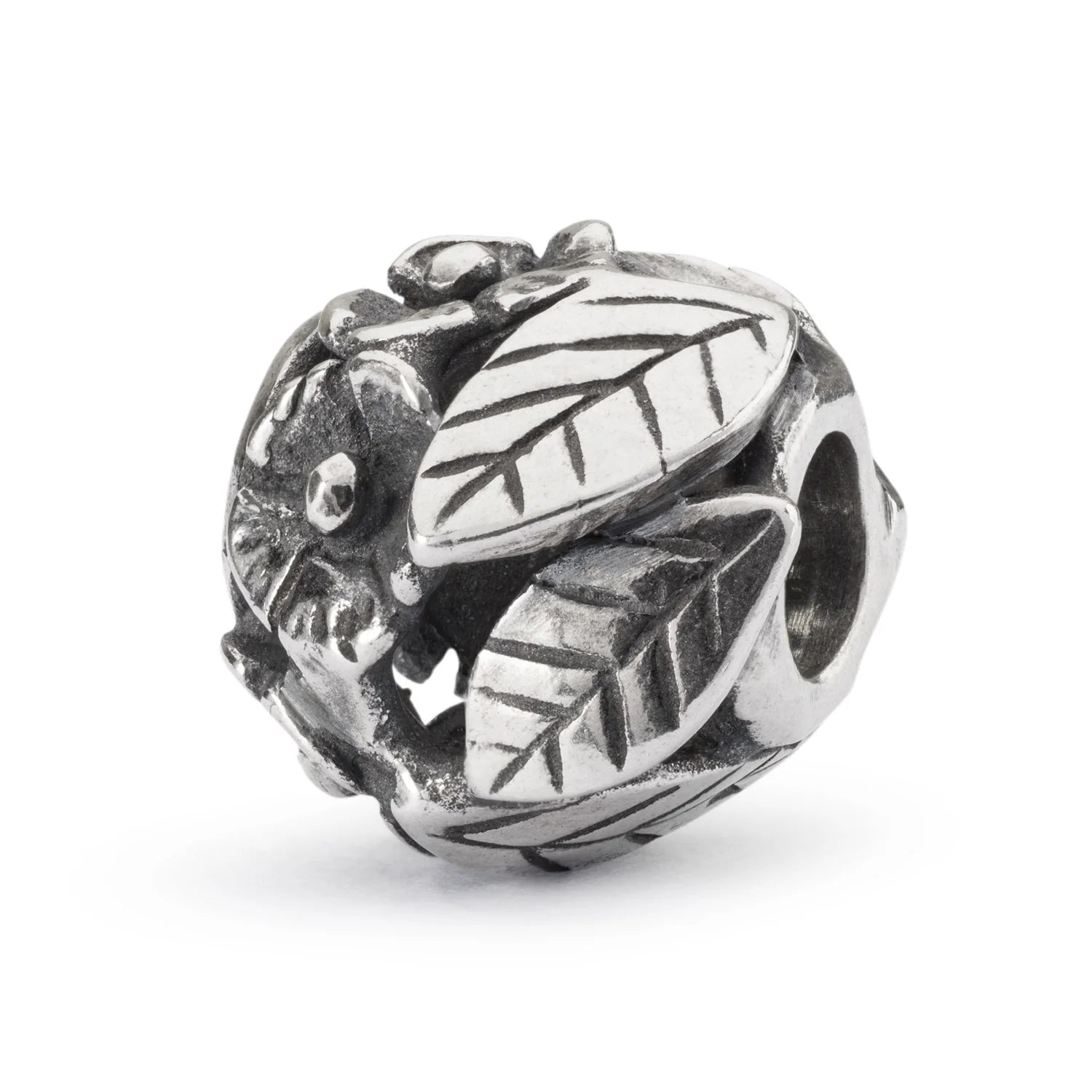 Trollbeads Flower Power TAGBE-30193 – bead in argento 925 ossidato con design botanico