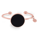 Bracciale UNOAERRE 1241 – Bangle rigido oro rosa con disco in onice nero – CICCO Gioielleria