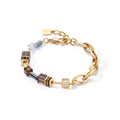 Bracciale Coeur de Lion GeoCUBE® Chunky Chain oro-marrone, CICCO Gioielleria