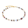 Collana Coeur de Lion GeoCUBE® Iconic Precious Golden Blush nei toni blush, crema e oro - CICCO Gioielleria