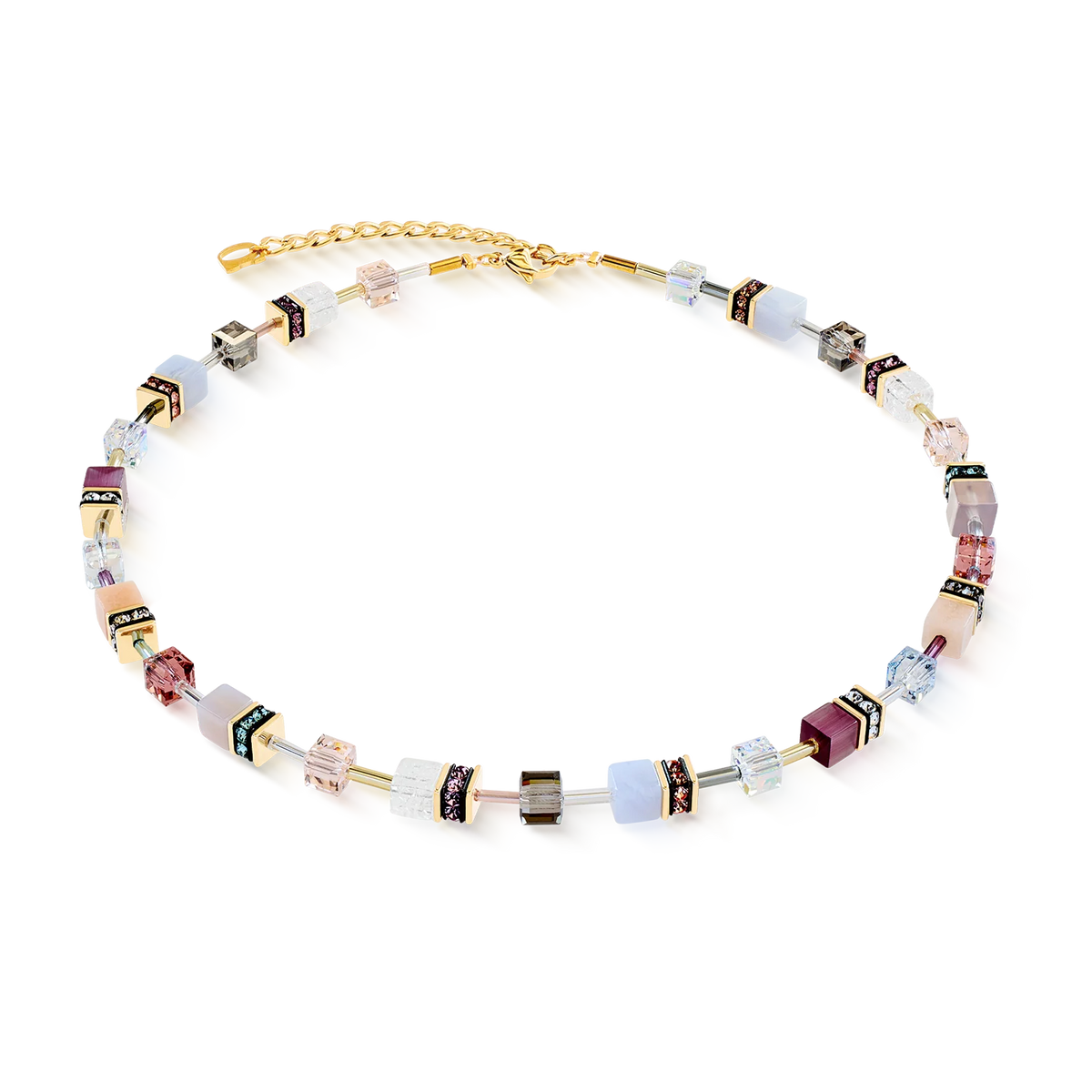 Collana Coeur de Lion GeoCUBE® Iconic Precious Golden Blush nei toni blush, crema e oro - CICCO Gioielleria