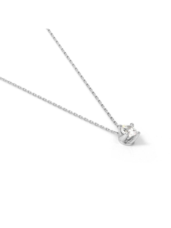 Collana Cubic Zirconia Argento 925 UNOAERRE – Dettaglio zirconia cubica bianca 5mm – CICCO Gioielleria