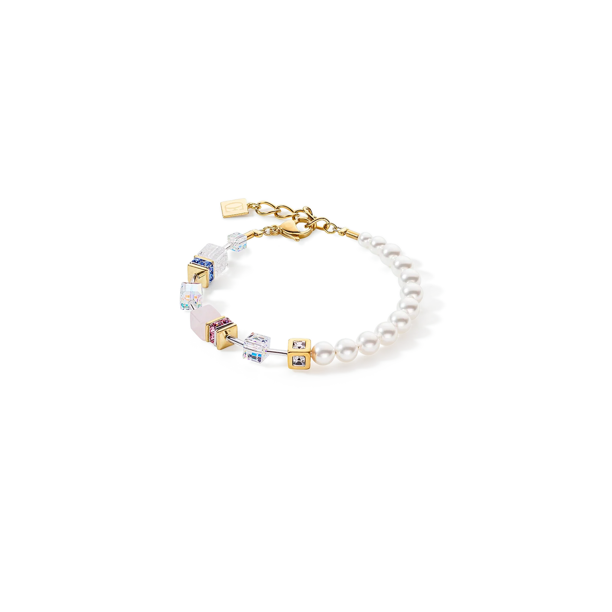 Bracciale Coeur de Lion GeoCUBE® Precious Fusion Pearls multicolor pastello, CICCO Gioielleria