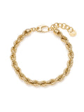 Bracciale UNOAERRE Catena Corda Argento 925 Dorato – Bracciale su sfondo neutro da CICCO Gioielleria