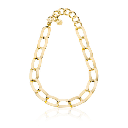 Collana Catena Piatta Dinamica Dorata UNOAERRE - vista frontale - CICCO Gioielleria
