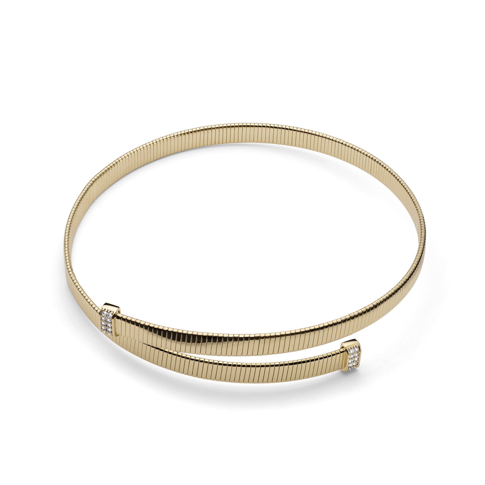 Collana Tubogas con Zirconi UNOAERRE - vista frontale - CICCO Gioielleria