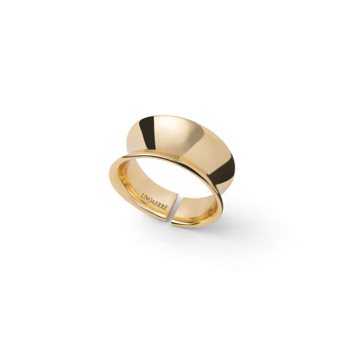 Anello a Fascia Dorato Svasato UNOAERRE - vista frontale - CICCO Gioielleria