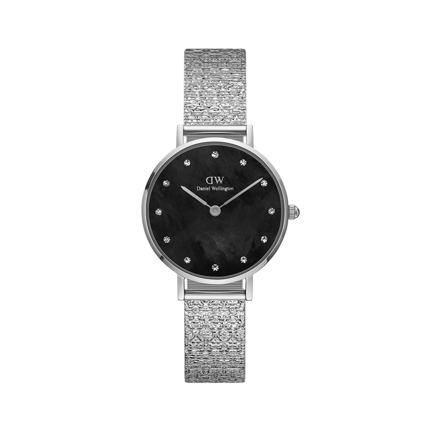 DW00100593 - Petite Lumine Pressed Piano Black MoP Silver