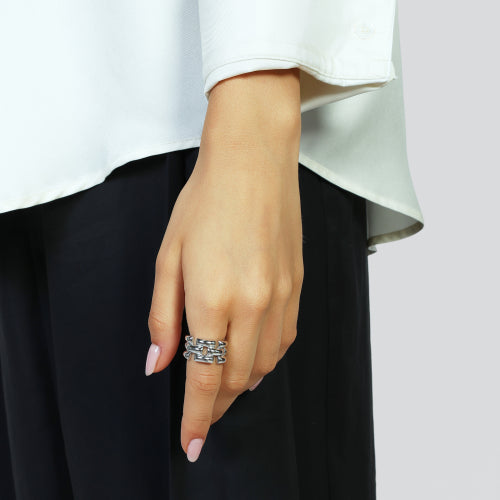 UNOAERRE ARGENTO - 6667 Anello Panthere in argento