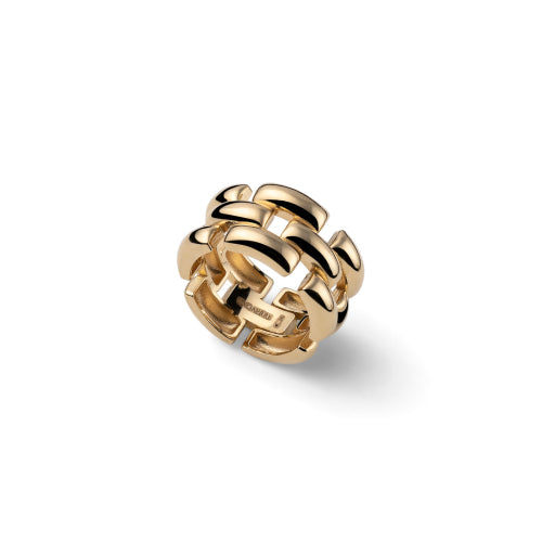 UNOAERRE - Anello Panthere Dorato in Argento 925 placcato oro | CICCO Gioielleria