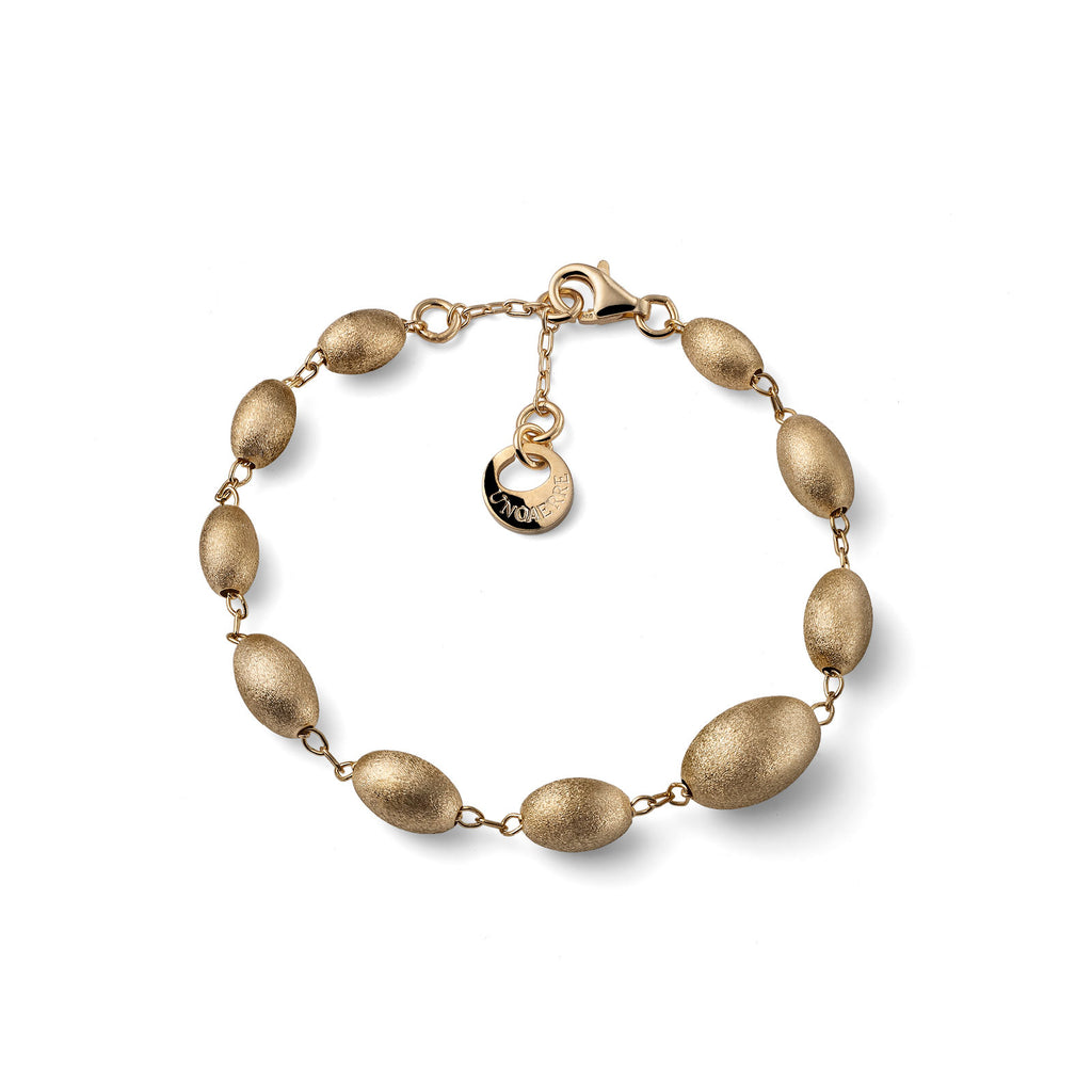 UNOAERRE - Bracciale Dorato Satinato in Argento 925 placcato oro con perle ovali | CICCO Gioielleria