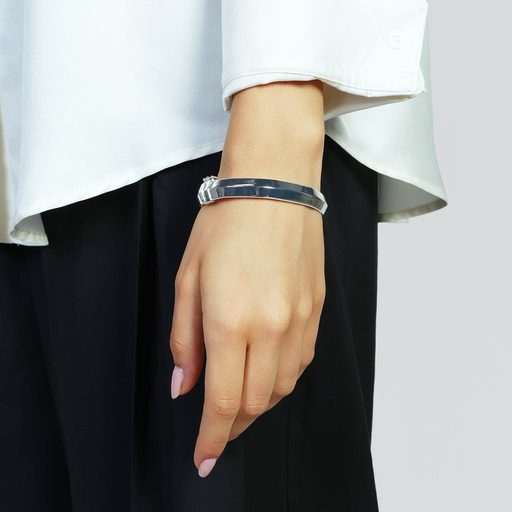 Bracciale Rigido Argentato UNOAERRE - vista indossato - CICCO Gioielleria