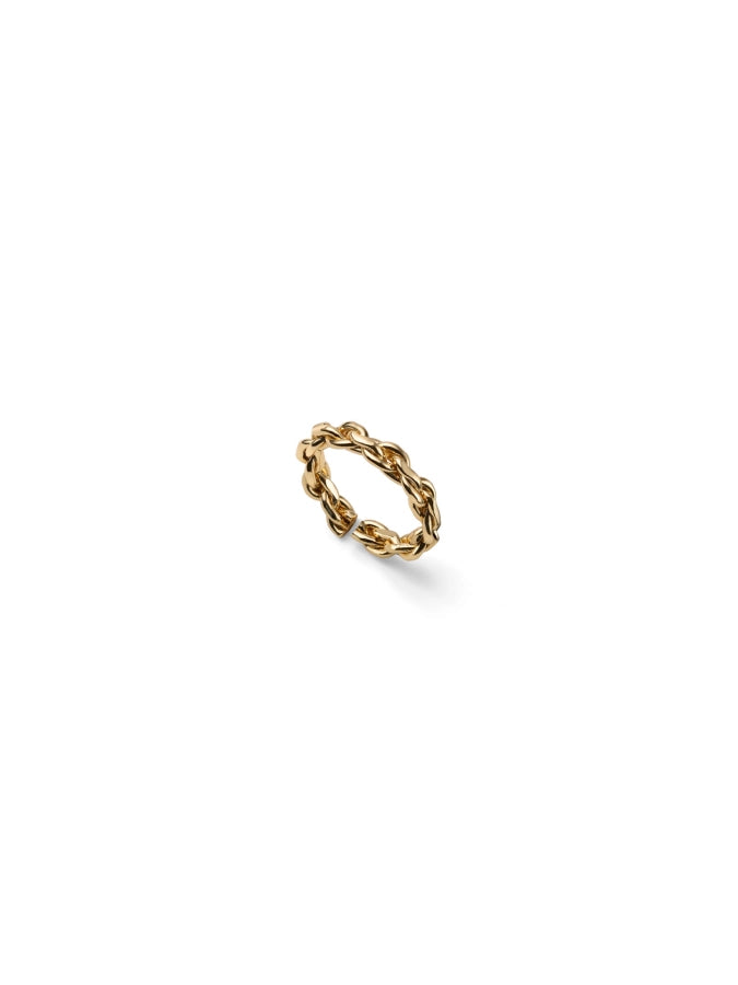 Anello Filo Intrecciato Dorato UNOAERRE – Su sfondo neutro – CICCO Gioielleria
