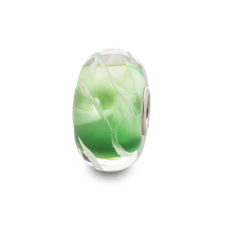 Trollbeads TGLBE-30047 Foglie di Lime – Bead in vetro sfaccettato trasparente con inclusioni verde lime, Edizione Limitata Trollbeads Day 2020 – CICCO Gioielleria