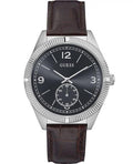 Guess W0873G1 York – Orologio uomo acciaio 42mm cinturino pelle marrone – CICCO Gioielleria