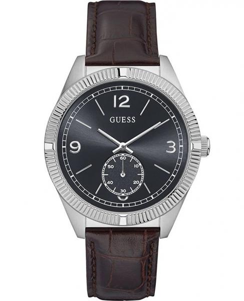 Guess W0873G1 York – Orologio uomo acciaio 42mm cinturino pelle marrone – CICCO Gioielleria
