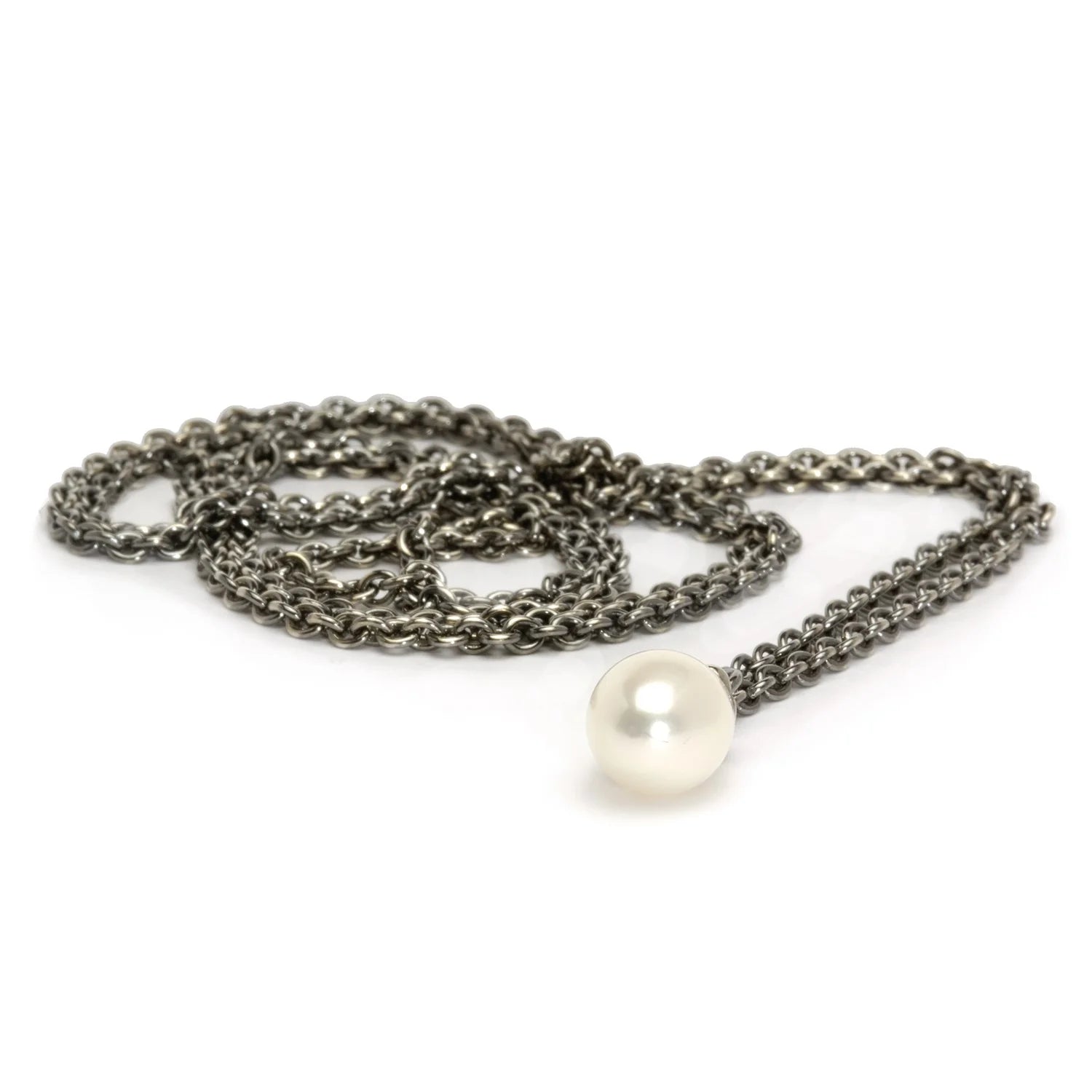 Collana Fantasy con Perla Argento Trollbeads TAGFA-00021 - argento 925 perla d'acqua dolce - CICCO Gioielleria