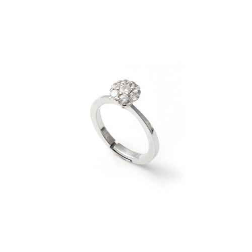 UNOAERRE ARGENTO - 6531/12 Anello in argento con fiore pavé