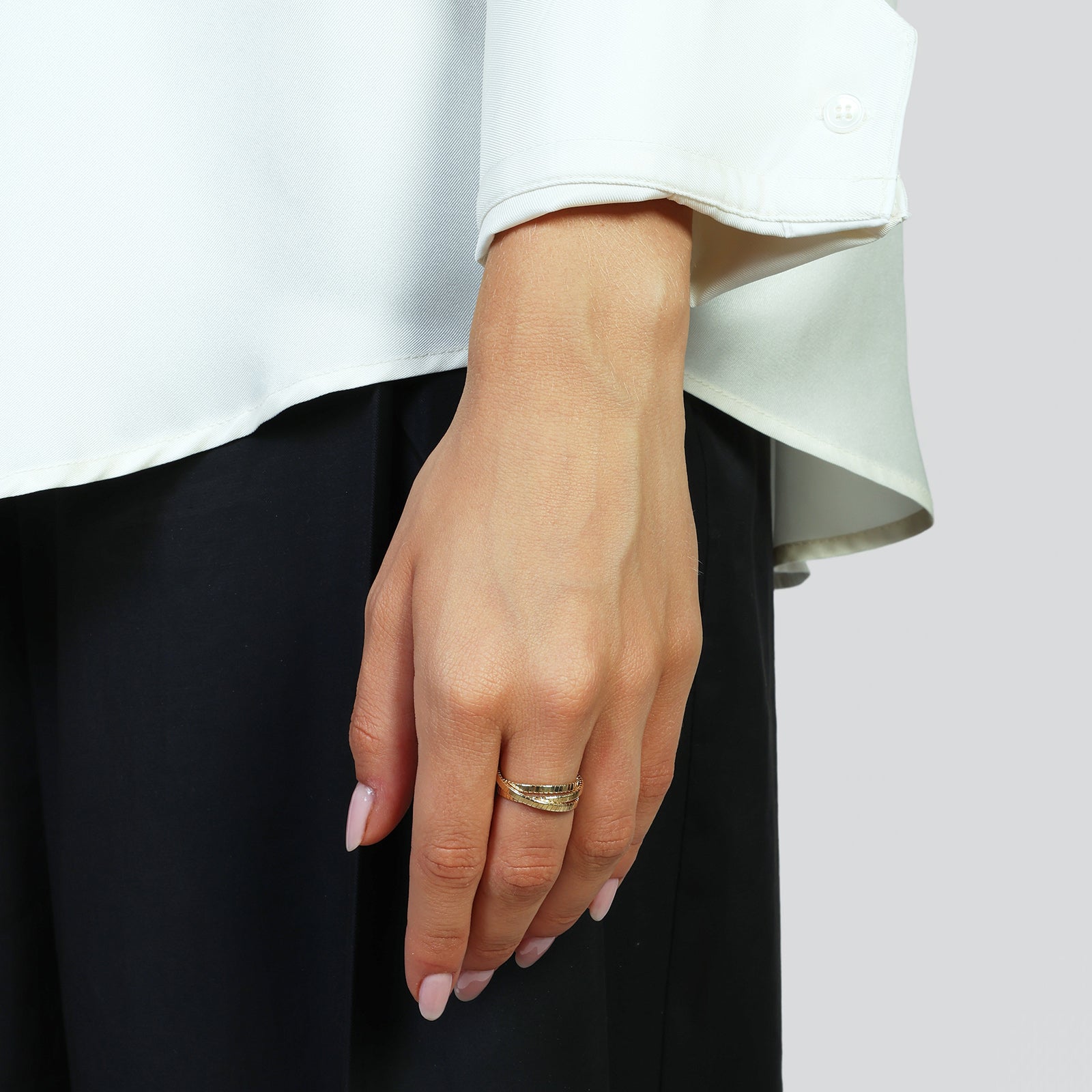 UNOAERRE ARGENTO - 6674/12 Anello in argento dorato tre fili