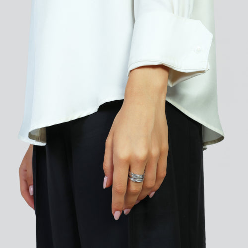 UNOAERRE ARGENTO -6677/12 Anello in argento cinque fili