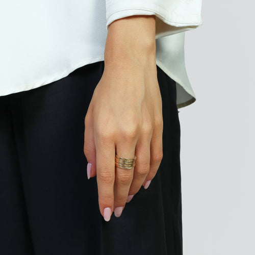 UNOAERRE ARGENTO -6676/12 Anello in argento dorato cinque fili