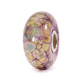 Trollbeads Mosaico di Fiori Viola TGLBE-20054 – Perla in vetro di Murano con motivo floreale viola e argento 925