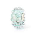 Trollbeads TGLBE-20332 Acqua Scintillante – Bead in vetro di Murano celeste con bollicine in rilievo