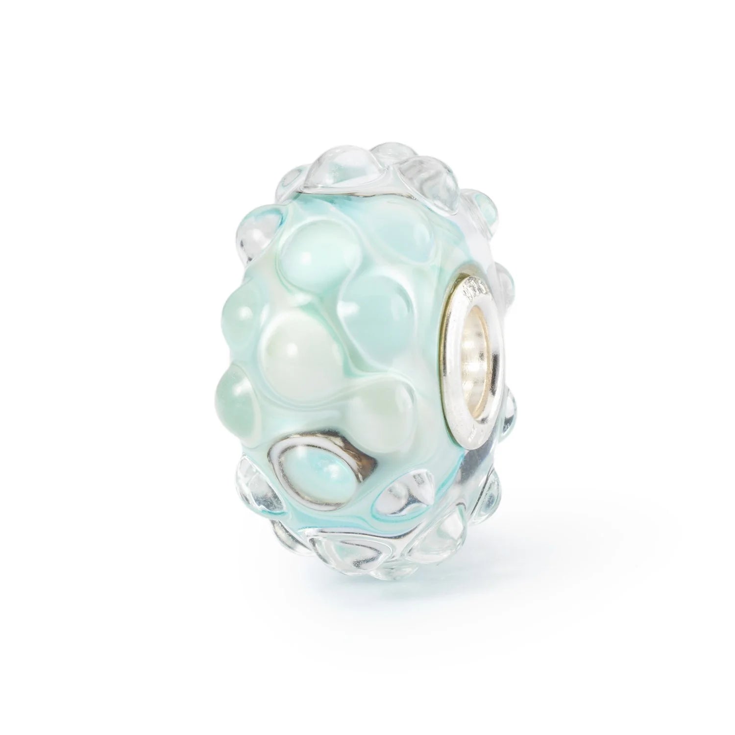 Trollbeads TGLBE-20332 Acqua Scintillante – Bead in vetro di Murano celeste con bollicine in rilievo