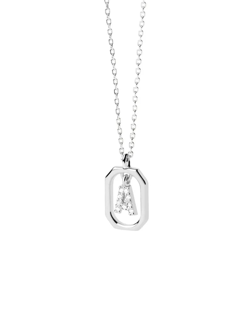 PDPAOLA Collana Mini in Argento con Iniziale a Scelta