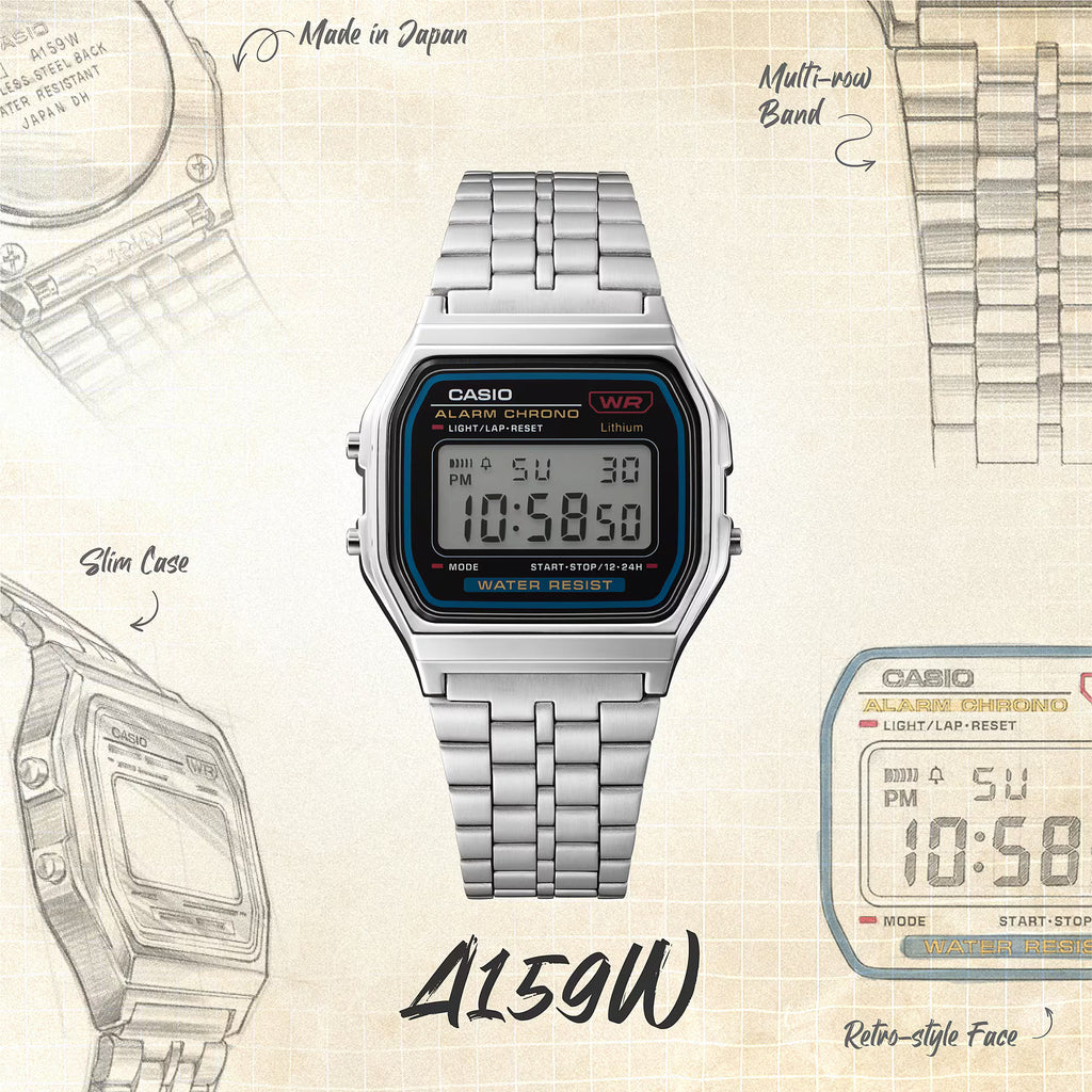 Casio Vintage A159WE-1EF indossato – presentazione del modello con orologio digitale retrò al polso