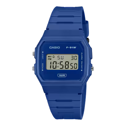 Casio Vintage F-91WB-2A1EF orologio digitale eco resina bio blu cronometro unisex