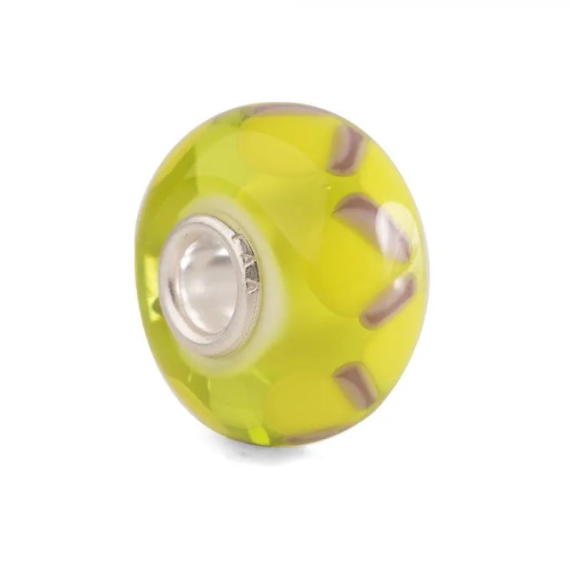 Trollbeads TGLBE-20273 Natura Incontaminata – Bead in vetro verde lime con dettagli ramati, collezione Thun by Trollbeads – CICCO Gioielleria