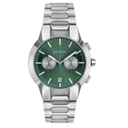 Breil New One TW2087 | Cronografo Uomo Quadrante Verde Salvia Sunray Vetro Zaffiro 43mm Vista Frontale | Gioielleria CICCO