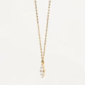 Collana PDPAOLA Vanilla CO01-675 con catena sottile dorata e pendente luminoso su sfondo chiaro, CICCO Gioielleria.