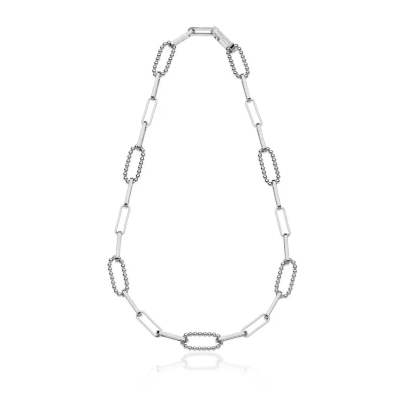 UNOAERRE 2166 Bubbles – Collana bronzo argentato a palline su sfondo neutro