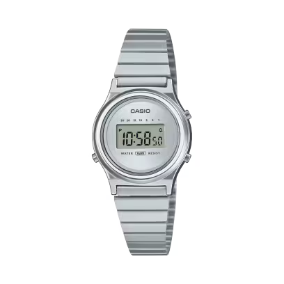 Casio Vintage LA700WE-7AEF orologio digitale donna cassa tonda 26mm minimalista bianco