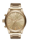 Diesel Rasp Chrono DZ4446 dorato, vista frontale del cronografo da uomo – CICCO Gioielleria