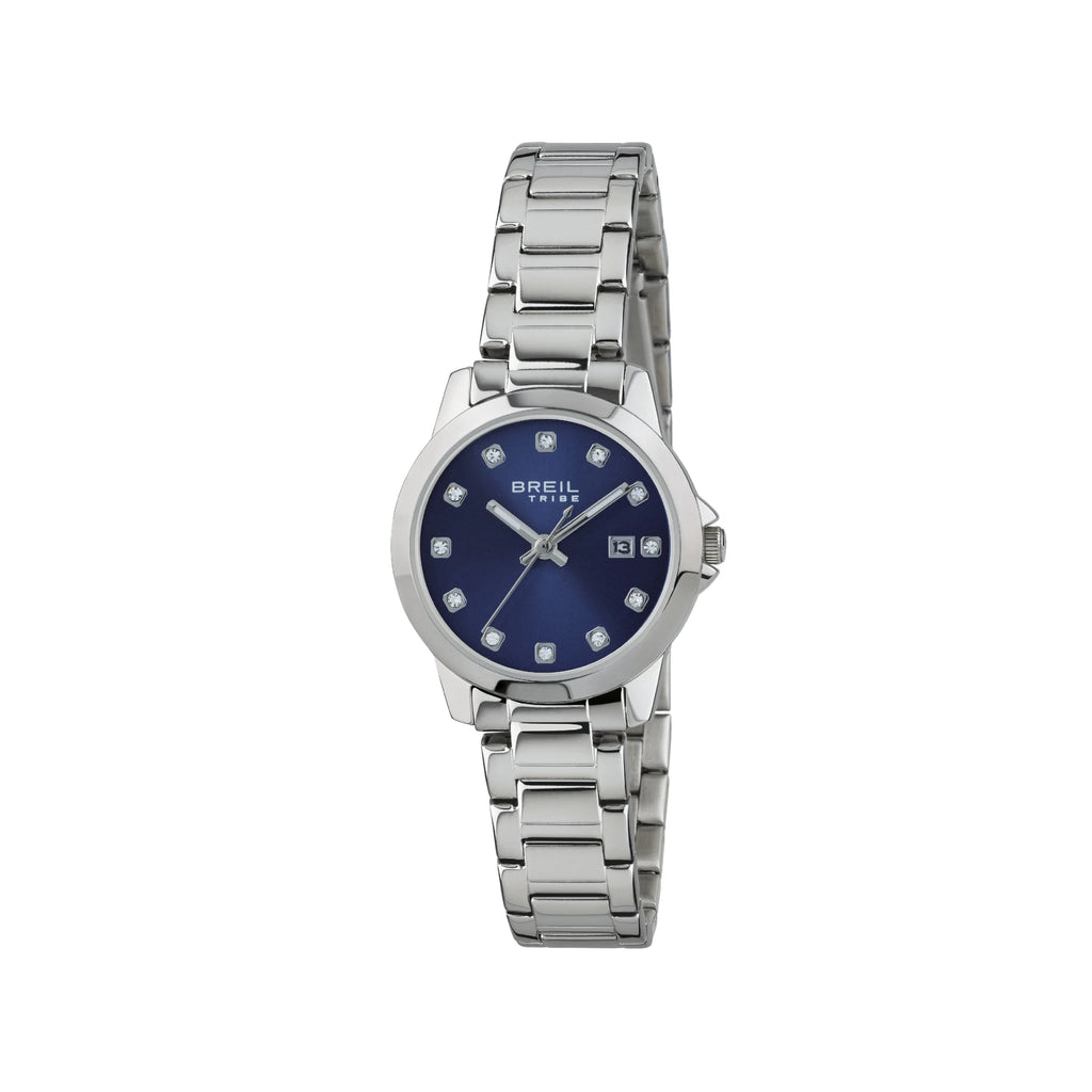 Breil Classic Elegance EW0409 | Orologio Donna Solo Tempo Quadrante Blu Cristalli Indici 28mm