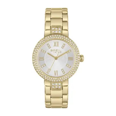 Breil Dance Floor EW0561 | Orologio Donna Solo Tempo IP Gold Cristalli Quadrante Bianco 32mm Vista Frontale | Gioielleria CICCO

